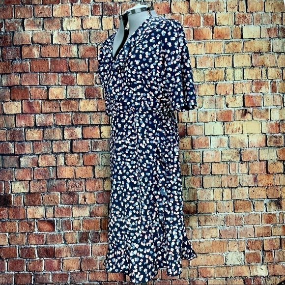 𝅺zizzi Women’s Ruffled V Neck Floral Dress Size Small Plus | 14 - Picture 2 of 8